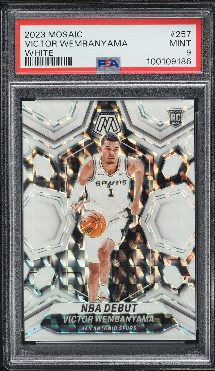 2023 Panini Mosaic White Victor Wembanyama ROOKIE /25 #257 PSA 9 MINT