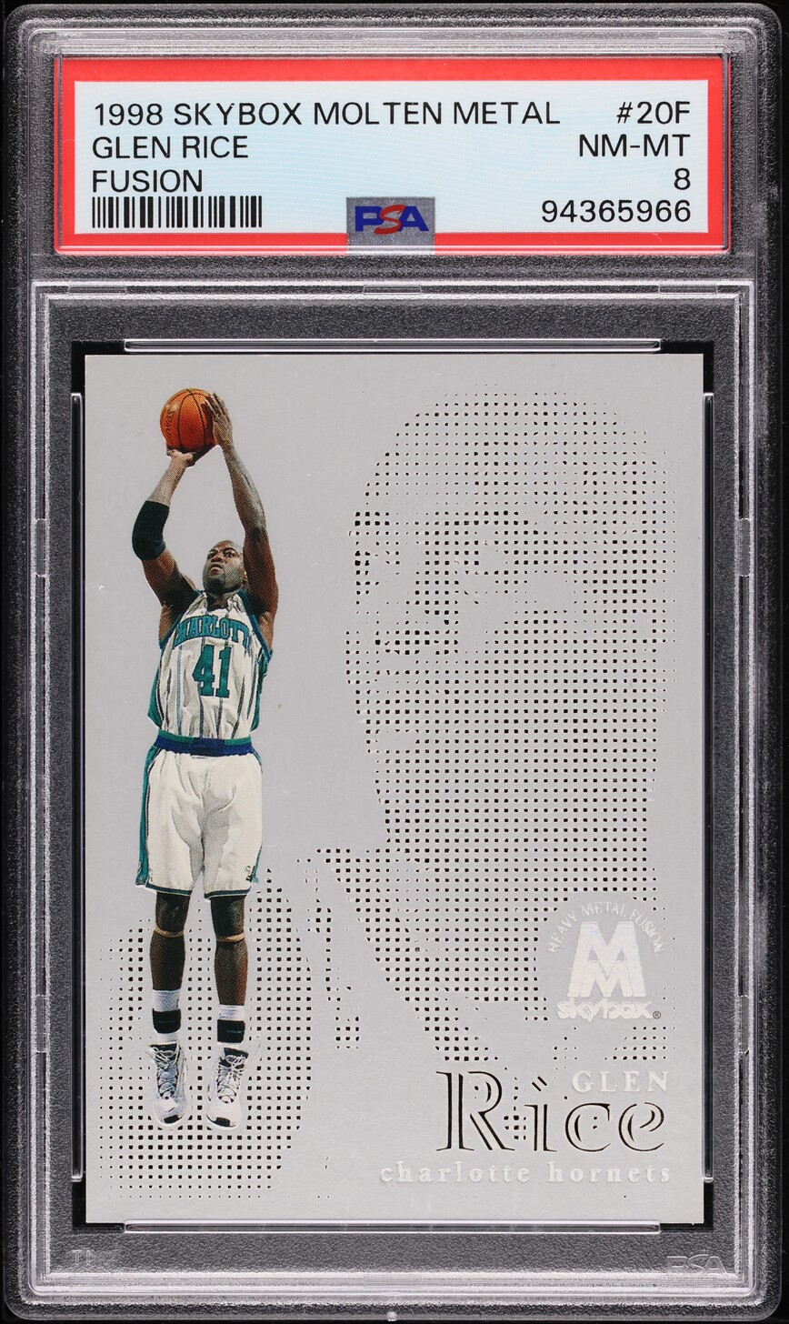 1998 Skybox Molten Metal Fusion Glen Rice #20F PSA 8 NM-MT