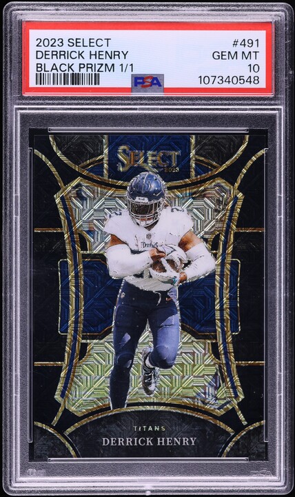 2023 Select Suite Level Black Prizm Derrick Henry 1/1 #491 PSA 10