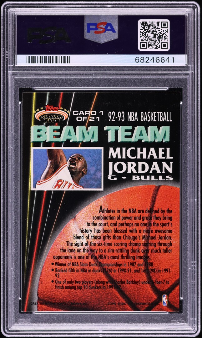 1992 Stadium Club Beam Team Michael Jordan #1 PSA 8 NM-MT