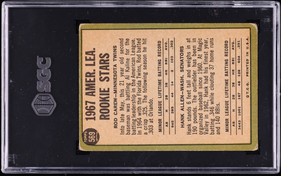 1967 Topps Rod Carew ROOKIE #569 SGC 1 PR