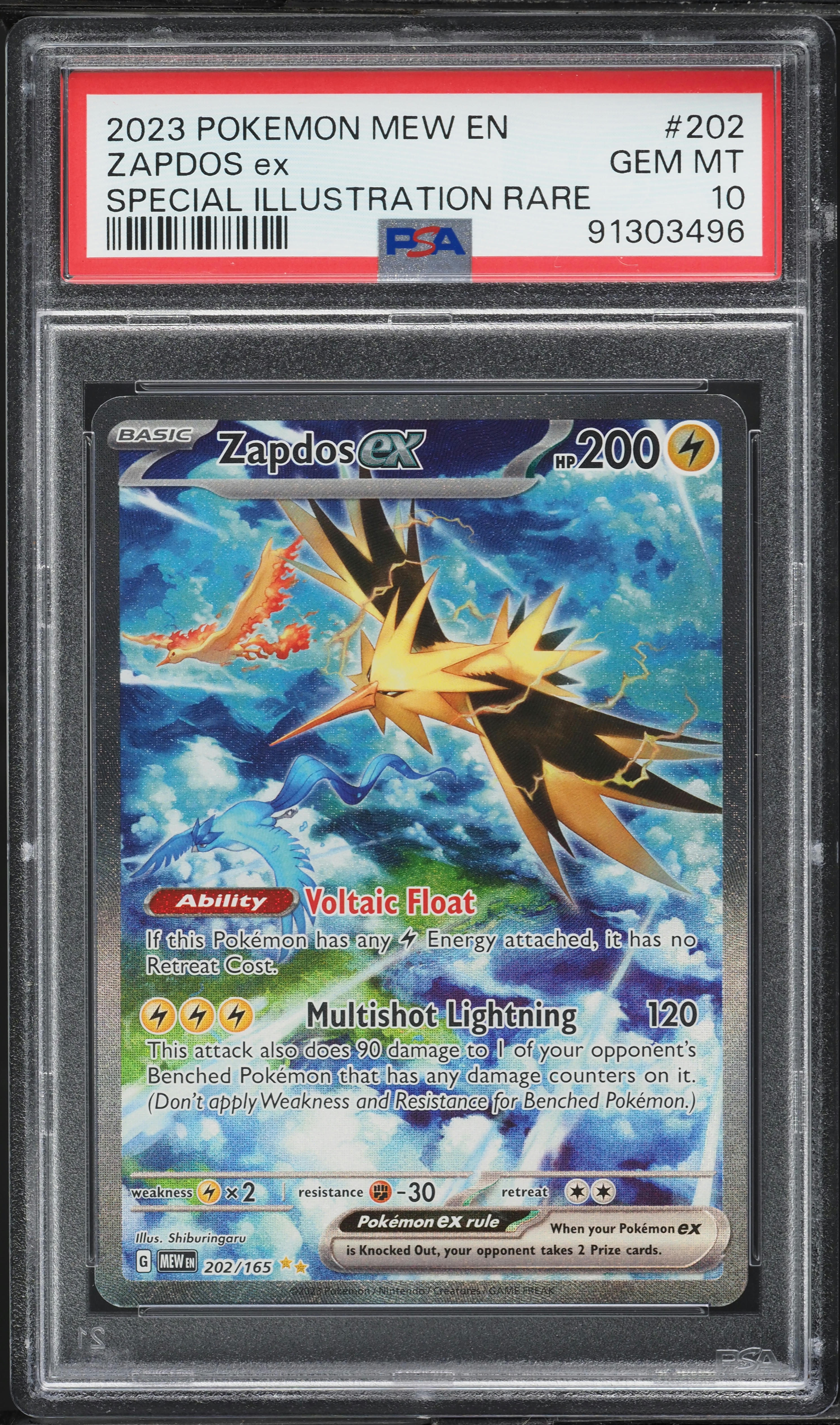 2023 Pokemon Scarlet & Violet 151 SIR Zapdos ex #202 PSA 10 GEM