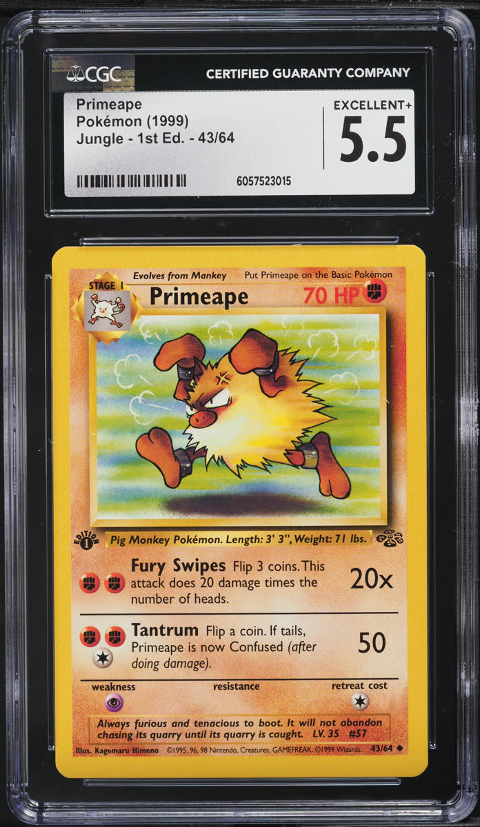 1999 Pokemon Jungle 1st Edition Primeape #43 CGC 5.5 EX+