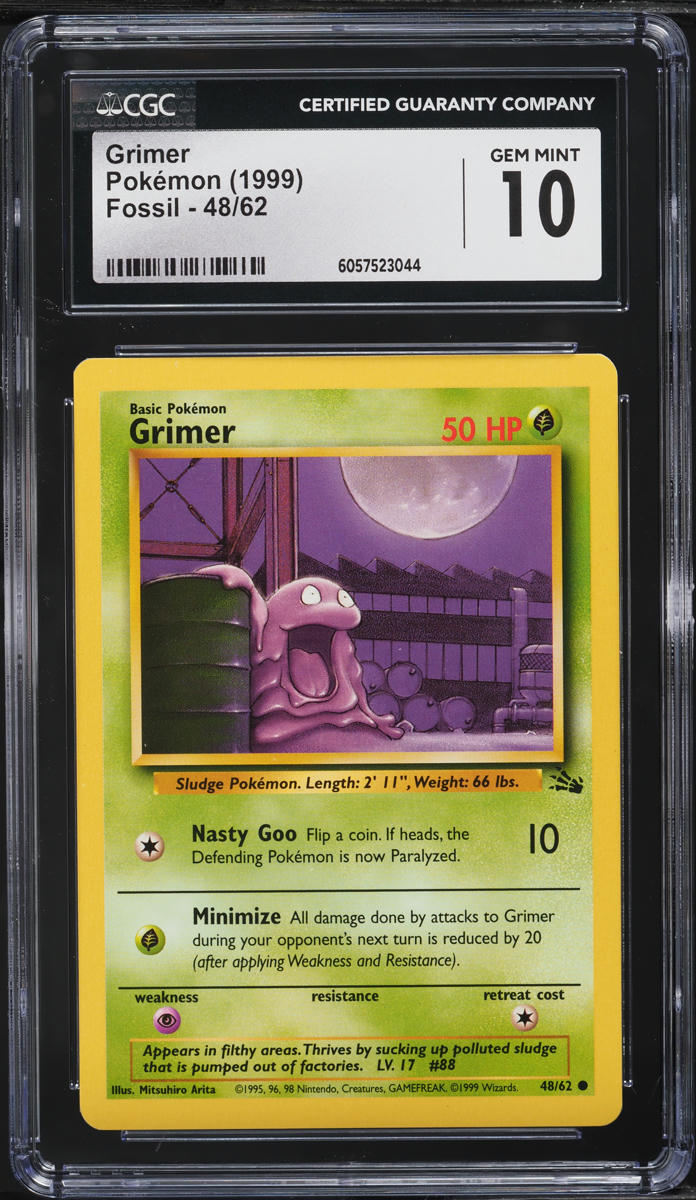 1999 Pokemon Fossil Grimer #48 CGC 10 GEM MINT