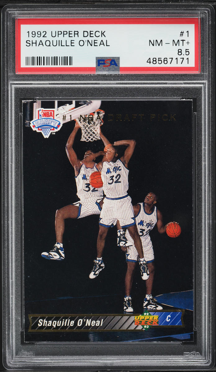 1992 Upper Deck Basketball Shaquille O'Neal ROOKIE #1 PSA 8.5 NM-MT+