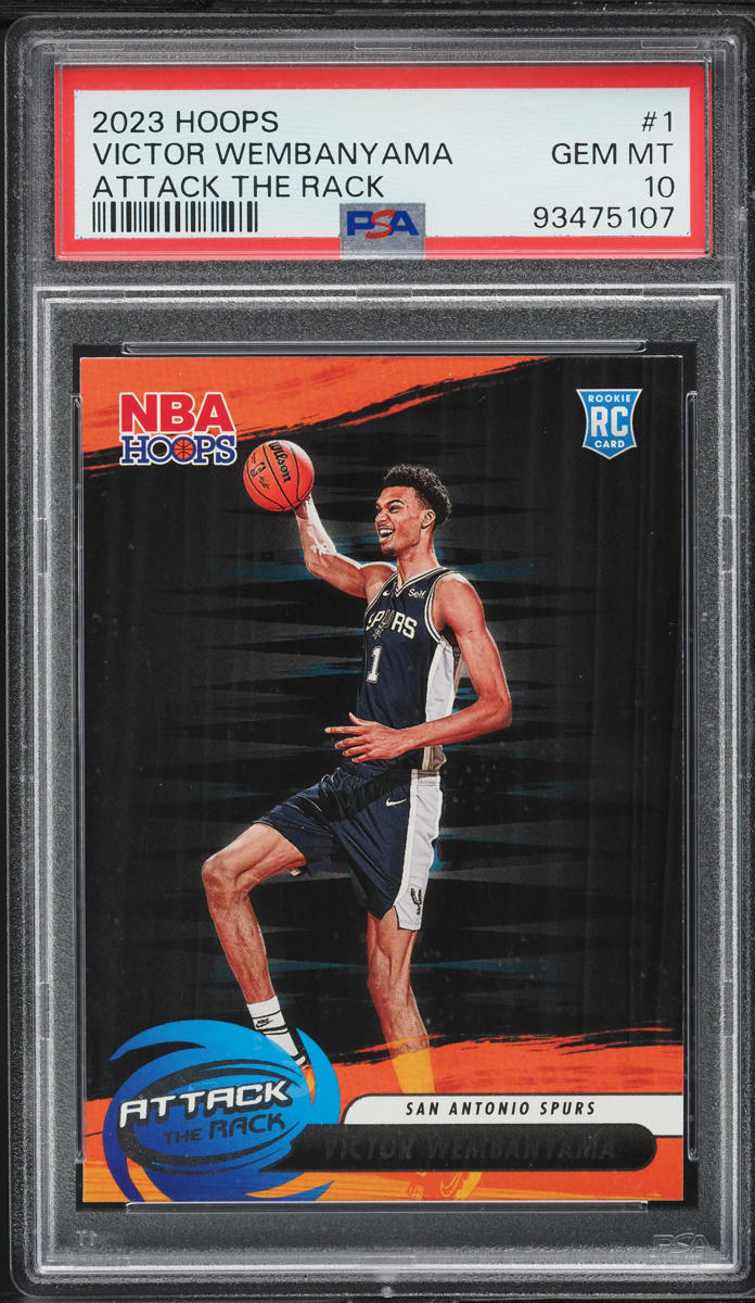 2023 Hoops Attack The Rack Victor Wembanyama ROOKIE #1 PSA 10 GEM MINT