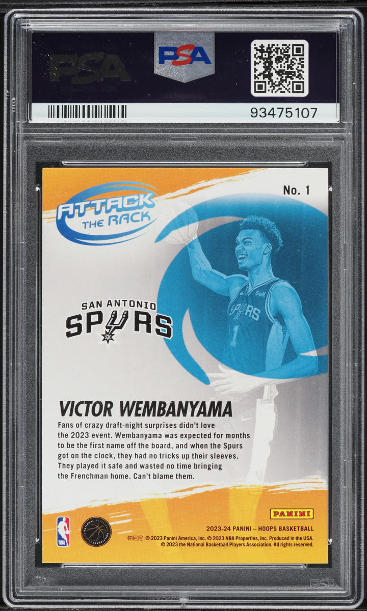 2023 Hoops Attack The Rack Victor Wembanyama ROOKIE #1 PSA 10 GEM MINT