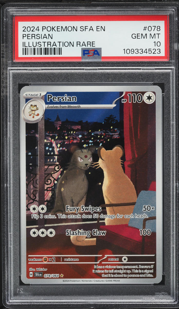 2024 Pokemon Scarlet & Violet Shrouded Fable IR Persian #78 PSA 10 GEM MINT
