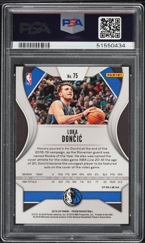2019 Panini Prizm Silver Luka Doncic #75 PSA 10 GEM MINT on