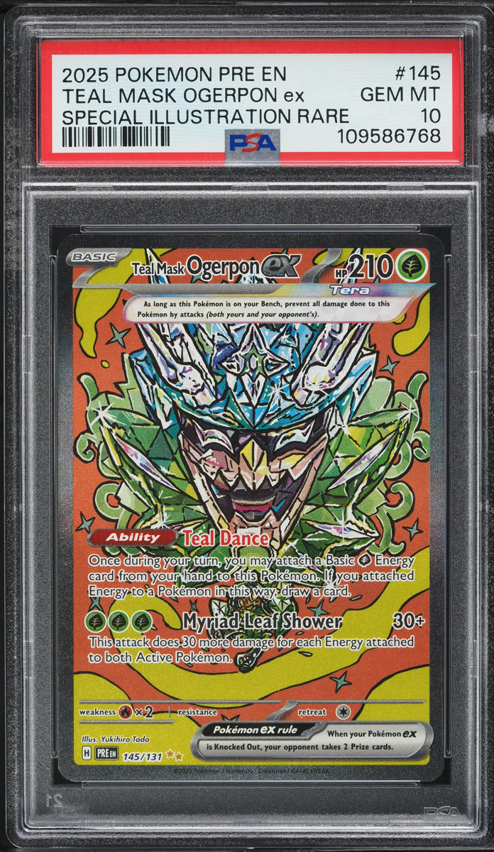 2025 Pokemon SV Prismatic Evolutions SIR Teal Mask Ogerpon ex #145 PSA 10 GEM