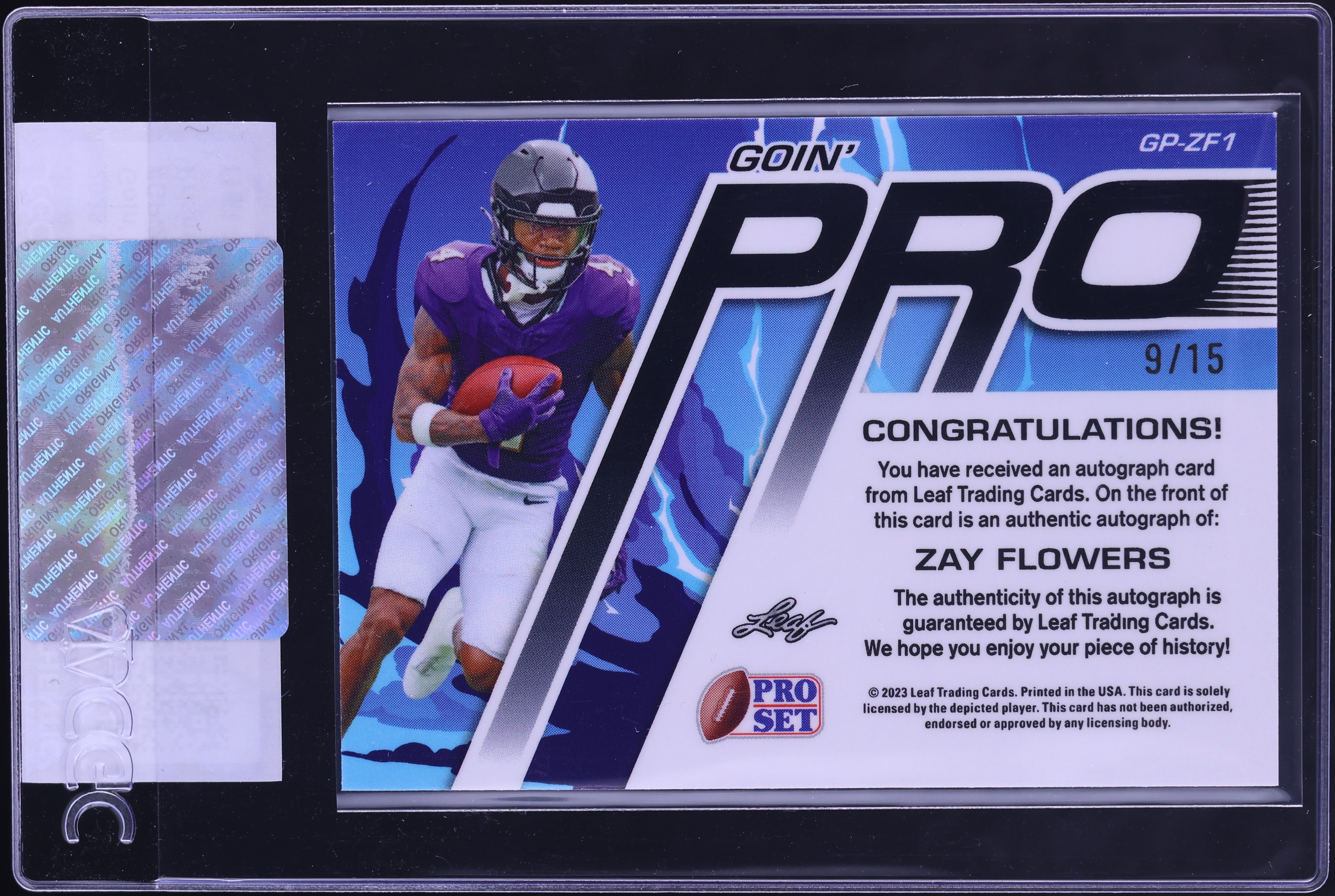 2023 Leaf Pro Set Metal Prismatic Purple Zay Flowers ROOKIE AUTO