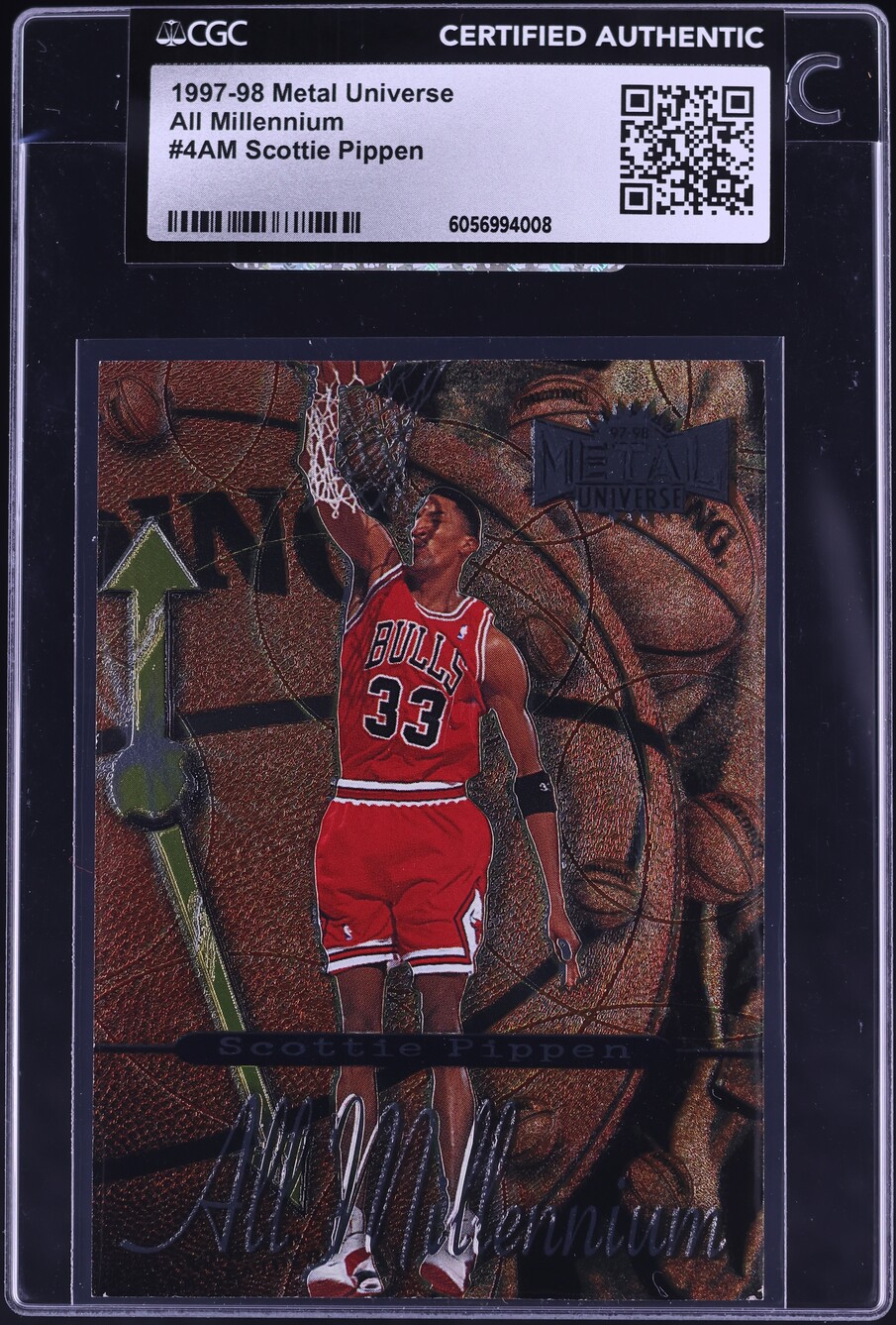 1997 Metal Universe All Millennium Scottie Pippen #4AM CGC AUTH