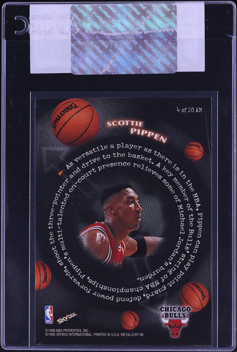 1997 Metal Universe All Millennium Scottie Pippen #4AM CGC AUTH