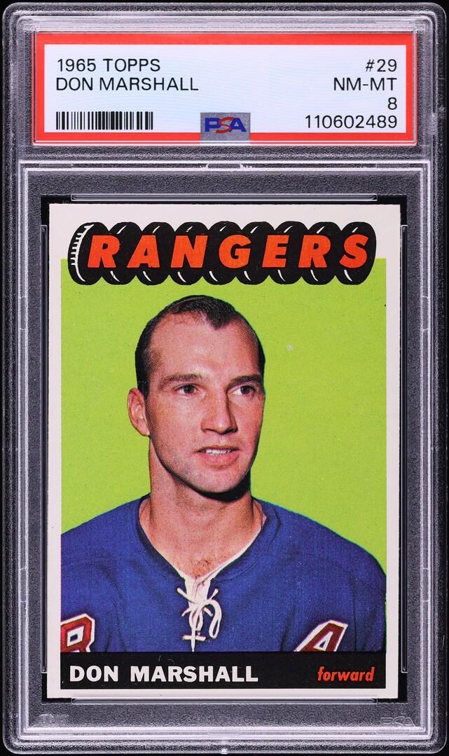 1965 Topps Hockey Don Marshall #29 PSA 8 NM-MT