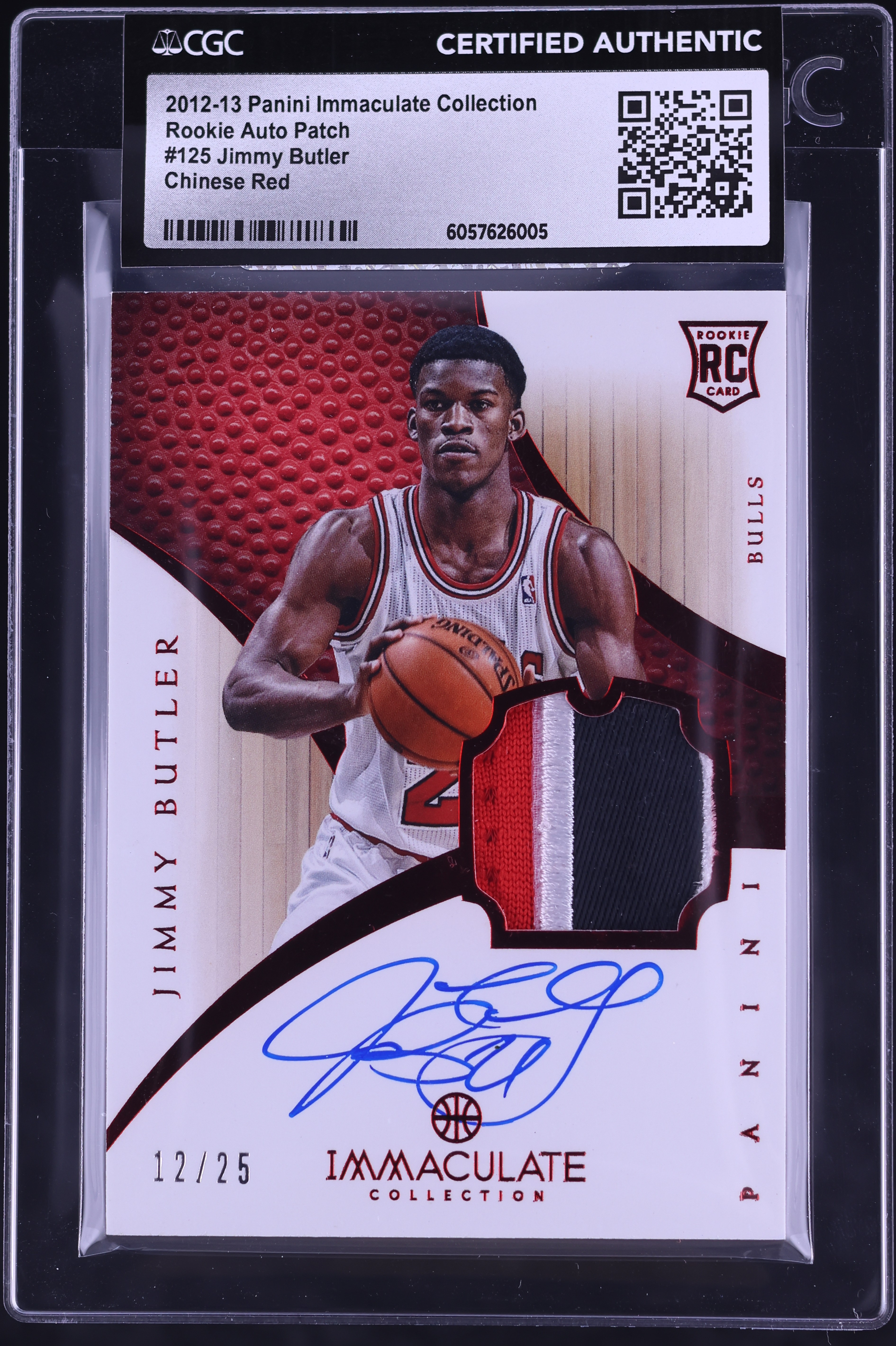 2012 Immaculate Collection Chinese Red Jimmy Butler ROOKIE PATCH