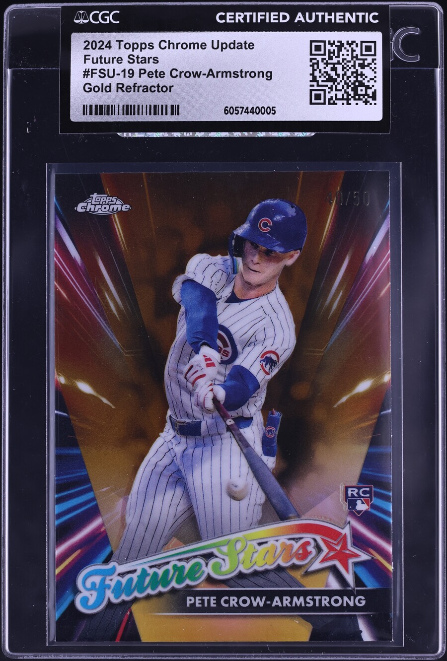 2024 Topps Chrome Update Future Gold Refractor Pete Crow-Armstrong ROOKIE /50 CGC AUTH