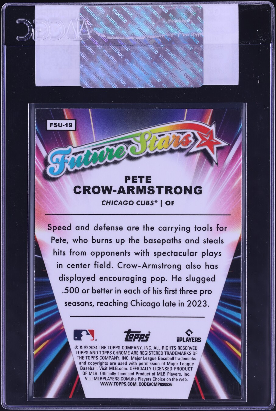 2024 Topps Chrome Update Future Gold Refractor Pete Crow-Armstrong ROOKIE /50 CGC AUTH