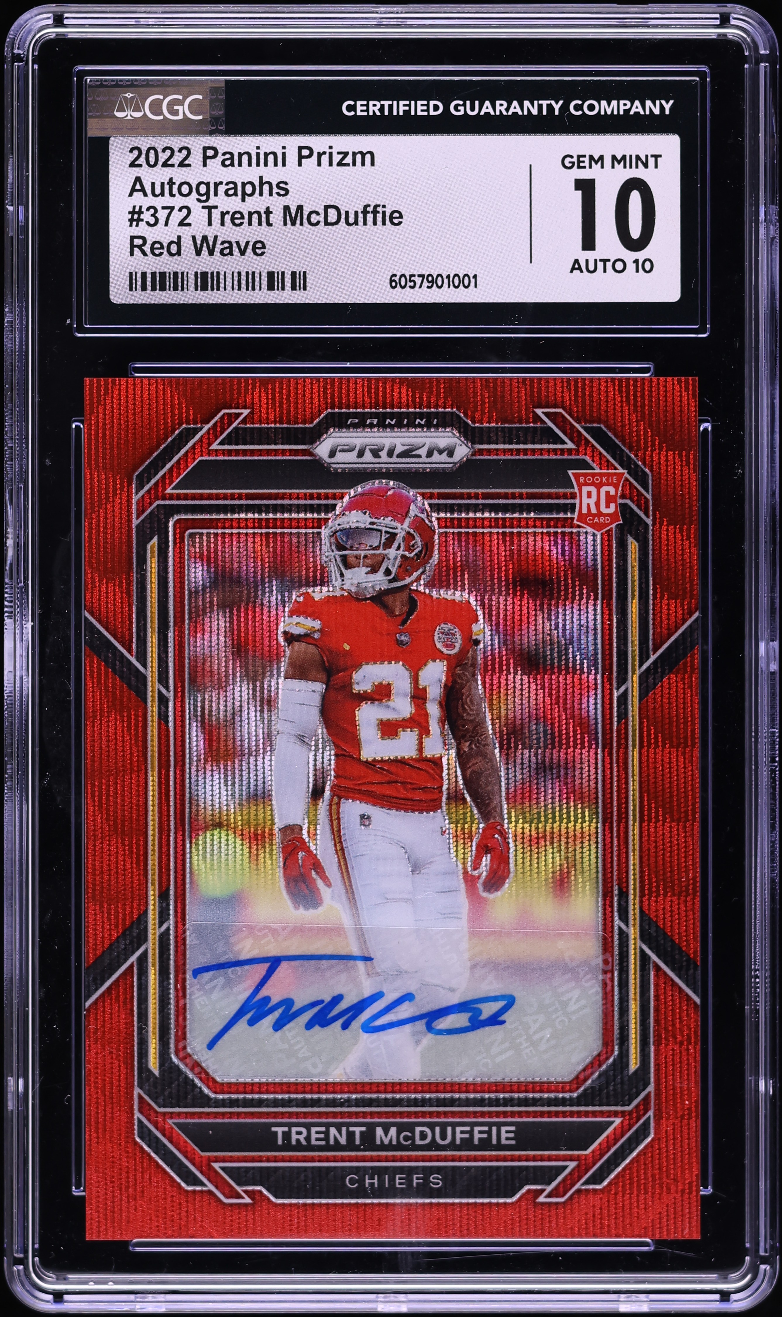 2022 Panini Prizm Red Wave Trent McDuffie ROOKIE AUTO /149 #372