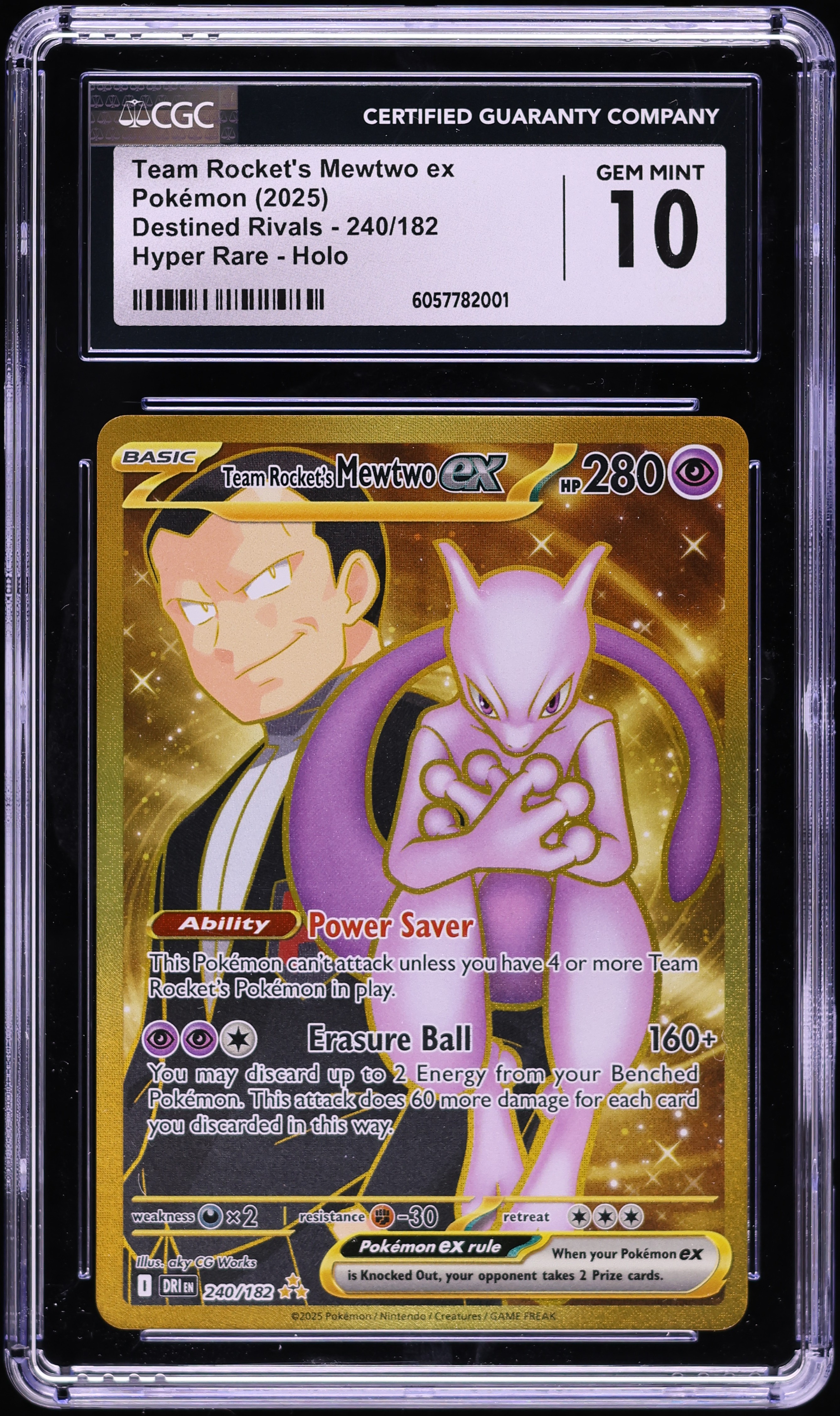 Team Rocket's Mewtwo ex - 240/182 - [SV10 Destined Rivals] Holofoil Moderately Played