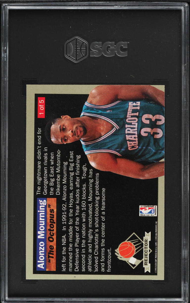 1992 Ultra Rejector Alonzo Mourning ROOKIE #1 SGC 8.5 NM-MT+