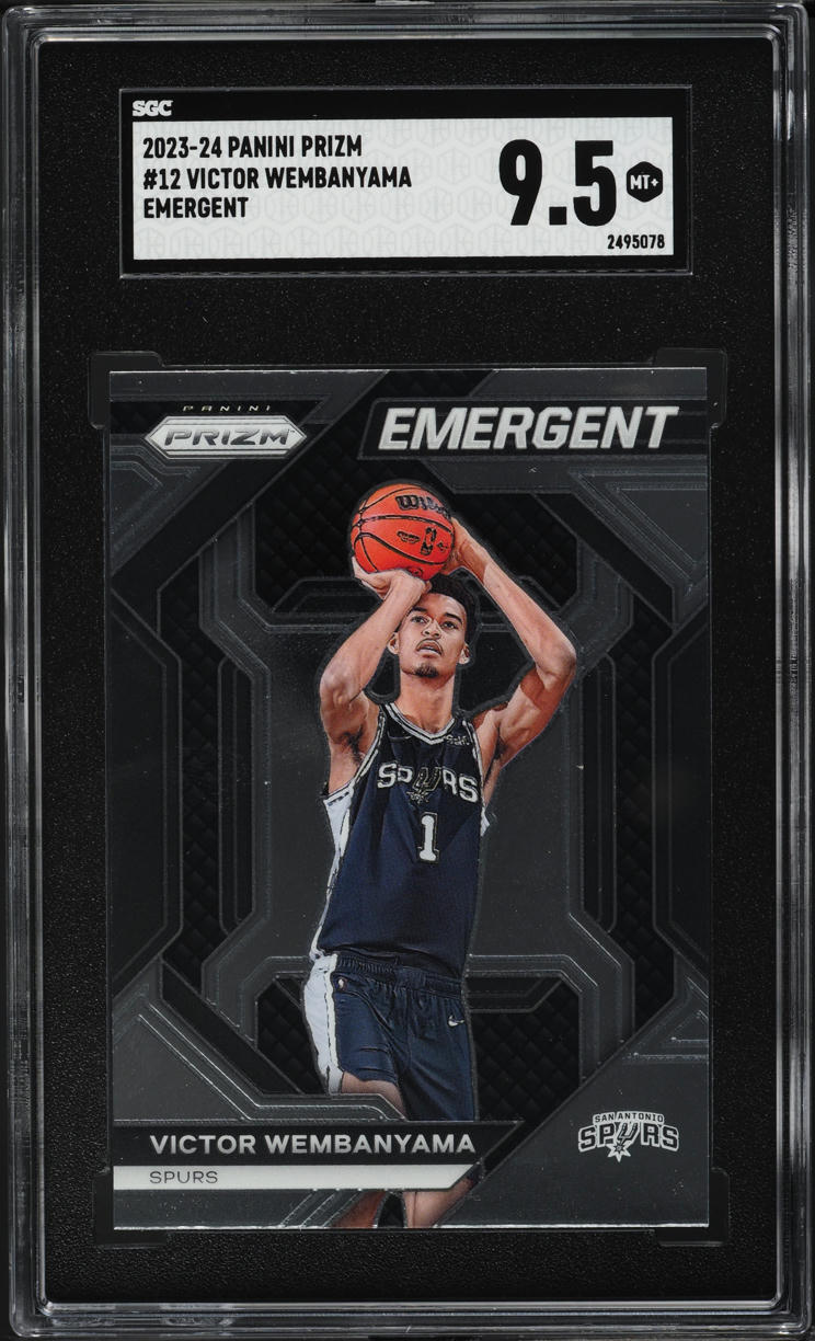 2023 Panini Prizm Emergent Victor Wembanyama ROOKIE #12 SGC 9.5 MINT+
