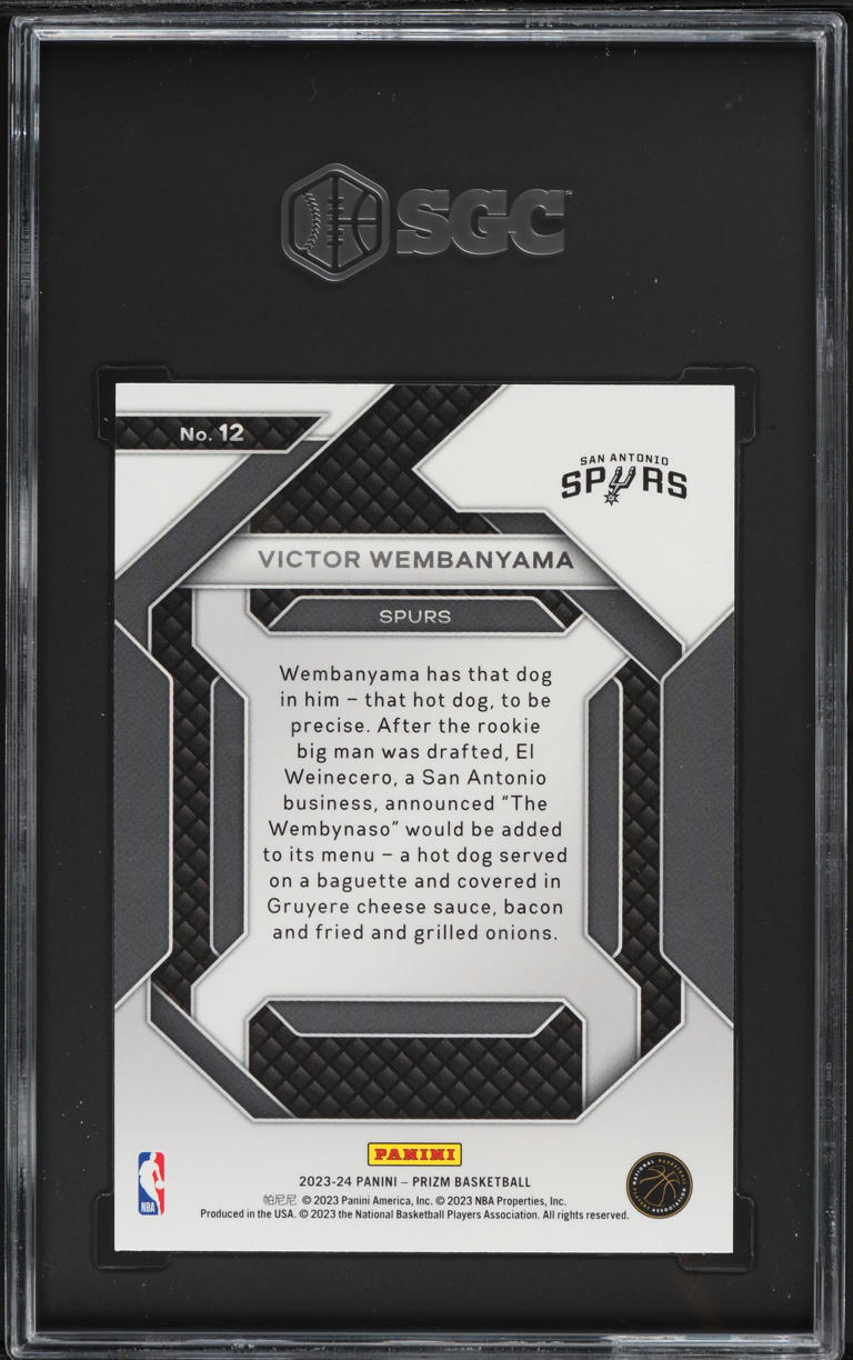 2023 Panini Prizm Emergent Victor Wembanyama ROOKIE #12 SGC 9.5 MINT+