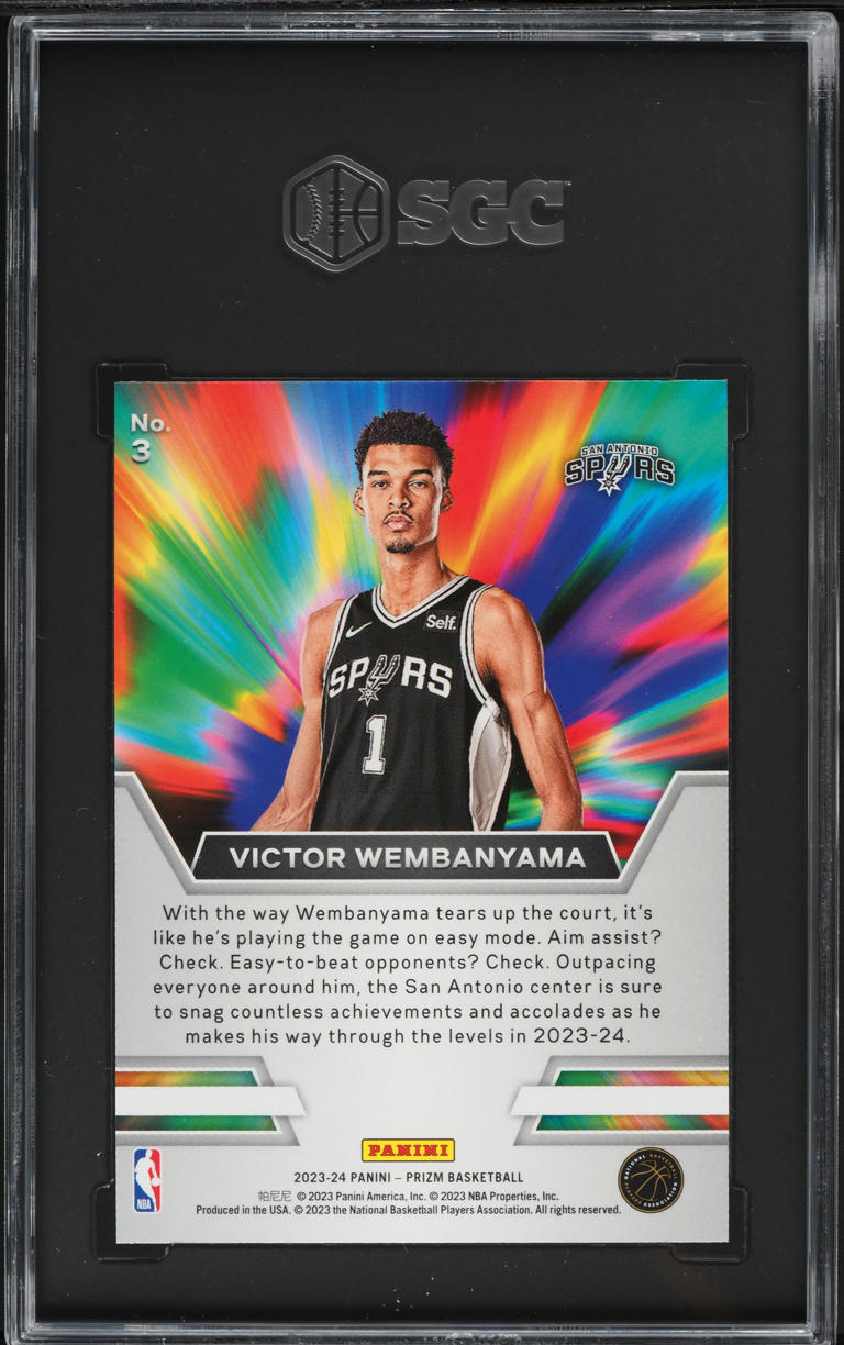 2023 Panini Prizm Instant Impact Victor Wembanyama ROOKIE #3 SGC 9 MINT