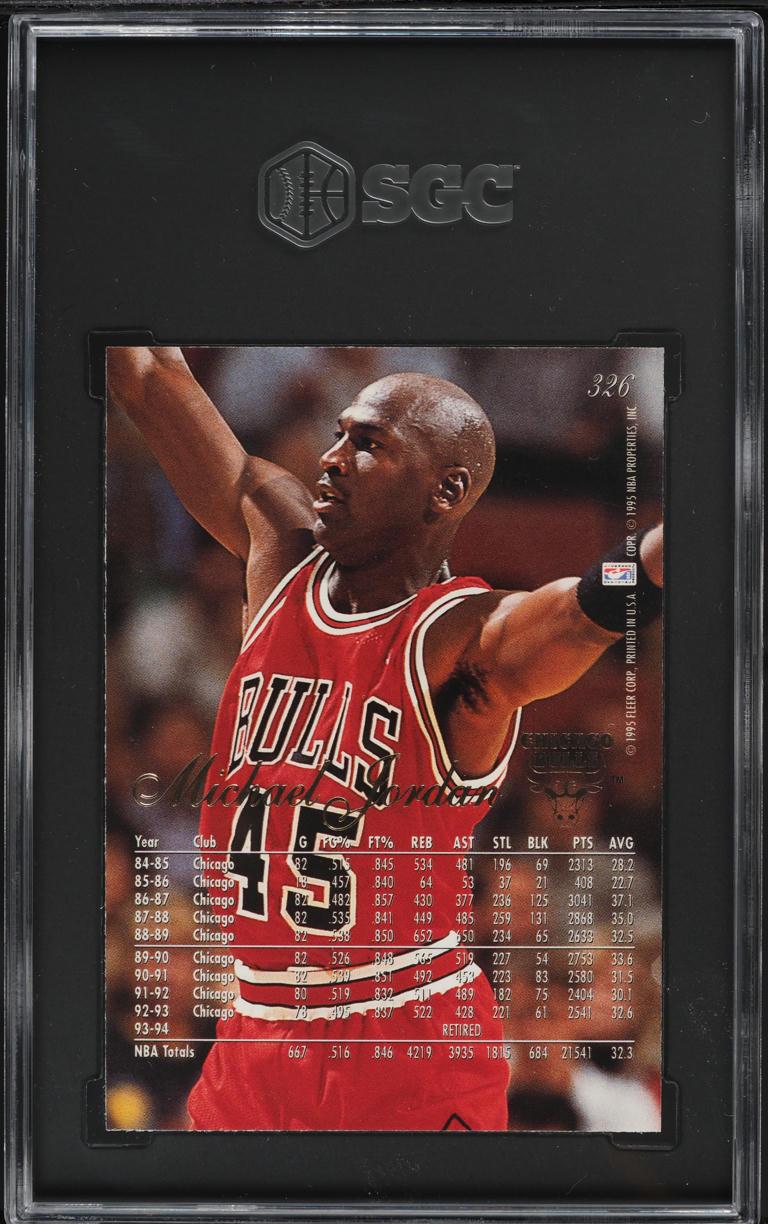 1994 Flair Basketball Michael Jordan #326 SGC 8.5 NM-MT+