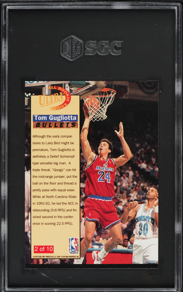 1992 Ultra All Rookie Series Tom Gugliotta ROOKIE #2 SGC 8 NM-MT