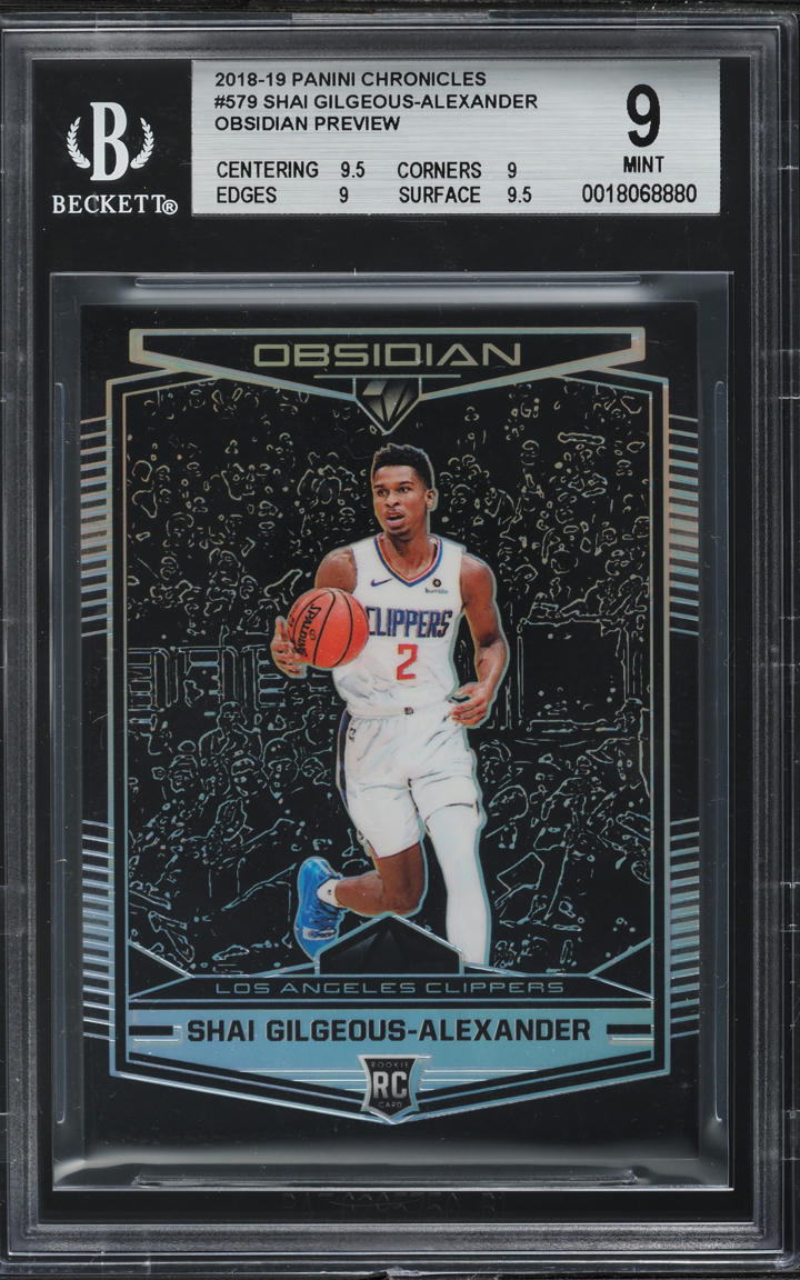 2018 Panini Chronicles Obsidian Preview Shai Gilgeous-Alexander ROOKIE BGS 9