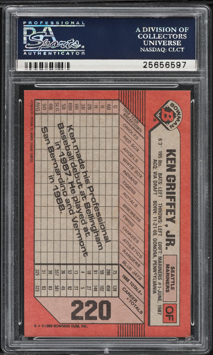 1989 Bowman Ken Griffey Jr. ROOKIE #220 PSA 10 GEM MINT