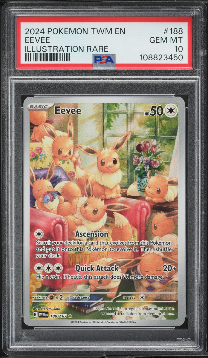 2024 Pokemon Scarlet & Violet Twilight Masquerade IR Eevee #188 PSA 10 GEM MINT