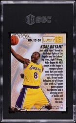 1996 Fleer Lucky 13 Kobe Bryant ROOKIE #13 SGC 10 GEM MINT on
