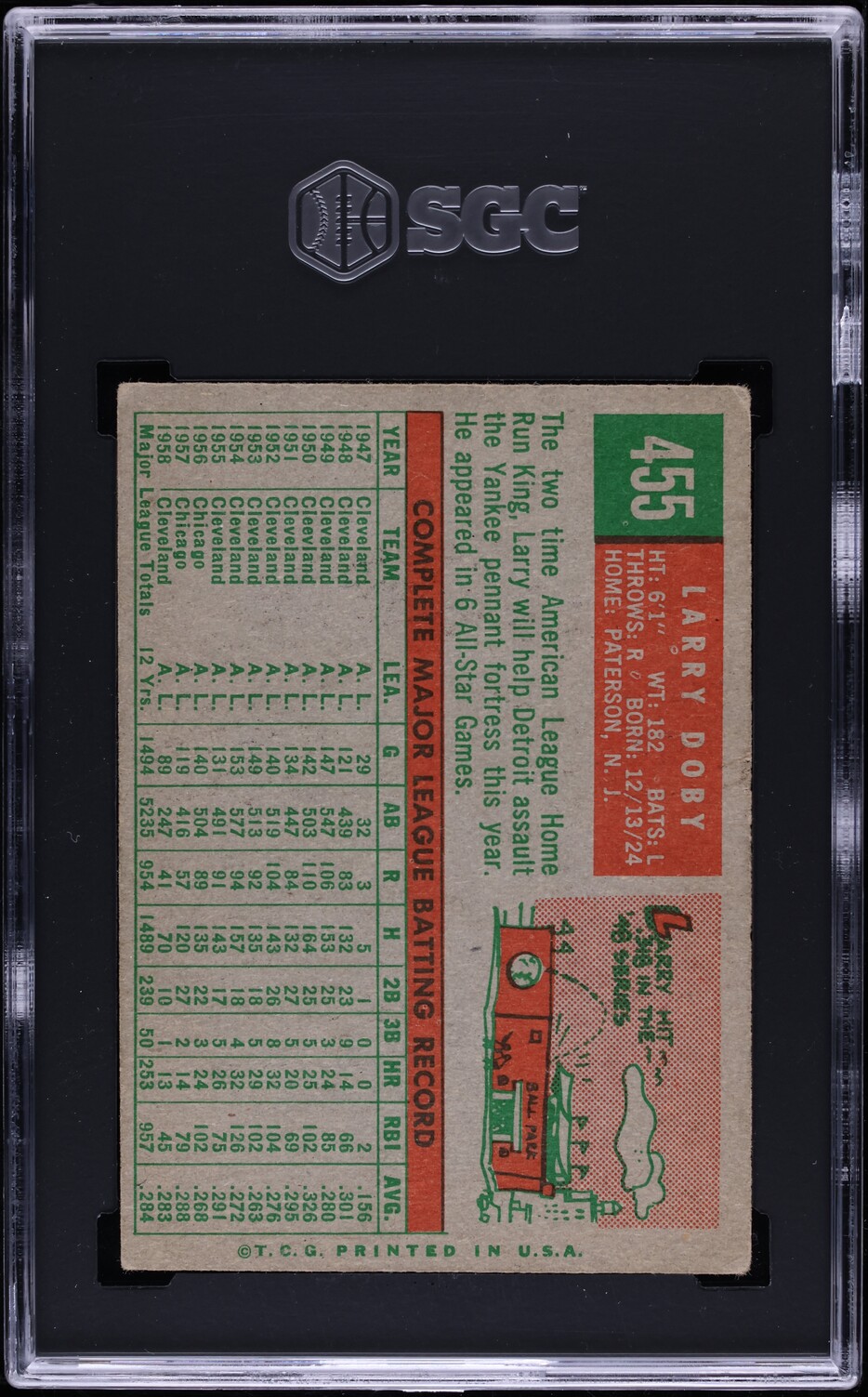 1959 Topps Larry Doby #455 SGC 4.5 VGEX+