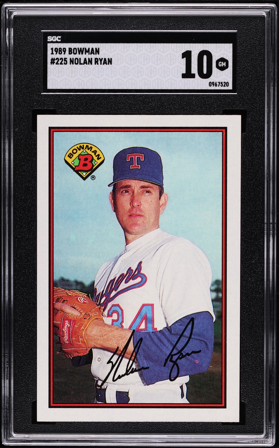 1989 Bowman Nolan Ryan #225 SGC 10 GEM MINT