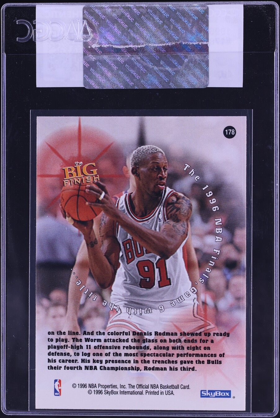 1996 Hoops Dennis Rodman #178 CGC AUTH