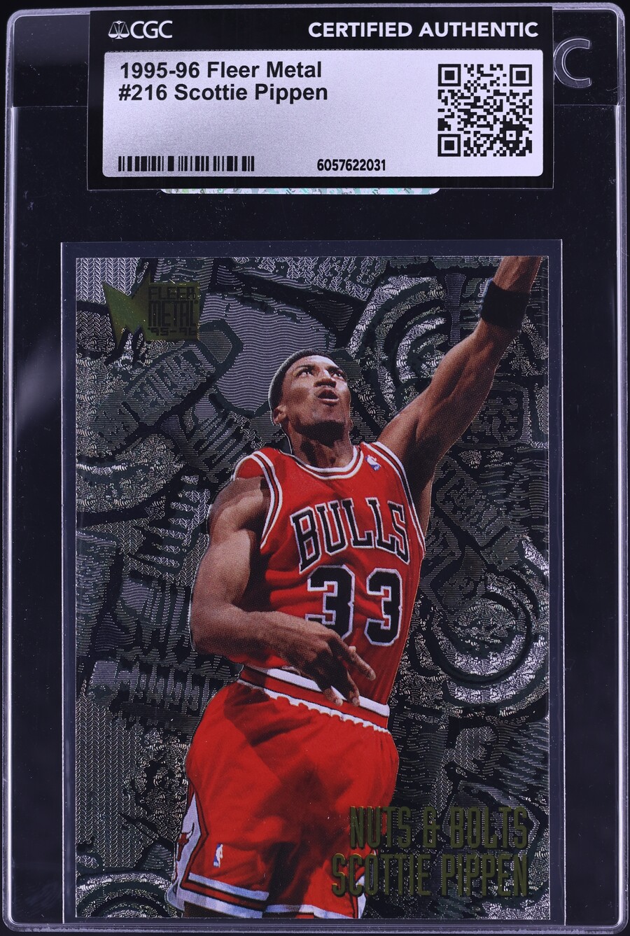 1995 Metal Nuts & Bolts Scottie Pippen #216 CGC AUTH
