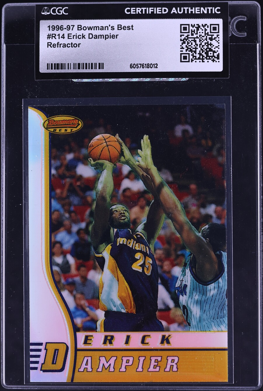 1996 Bowman's Best Refractor Erick Dampier #R14 CGC AUTH