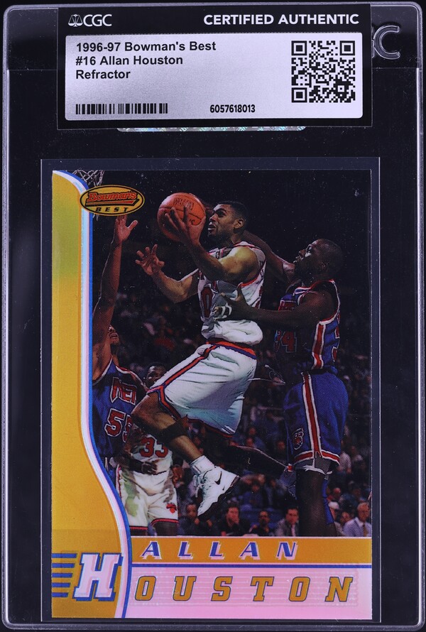 1996 Skybox Premium Rubies Allan Houston #174 PSA 8 NM-MT on 