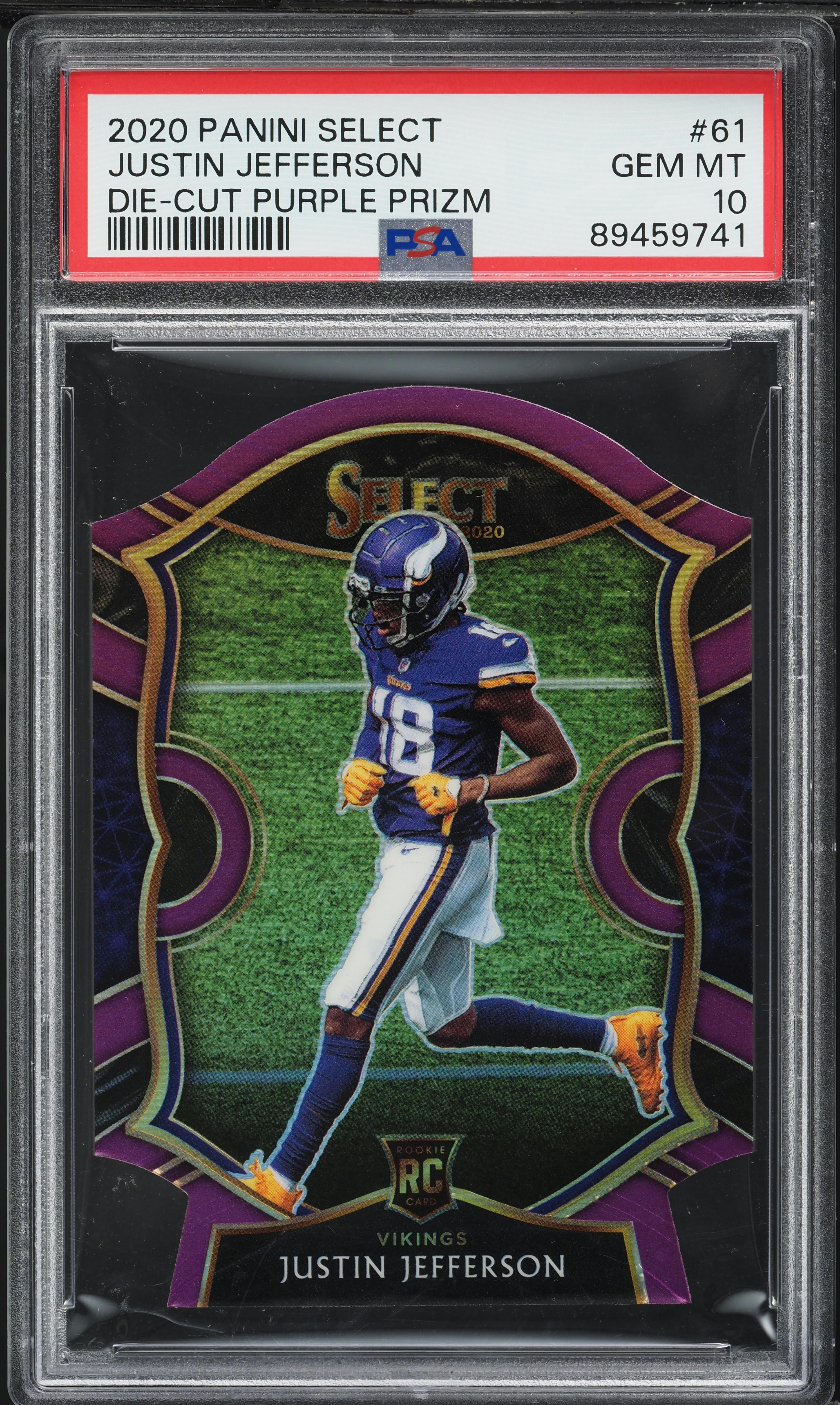 2020 Select Concourse Purple Prizm Die-Cut Justin Jefferson ROOKIE