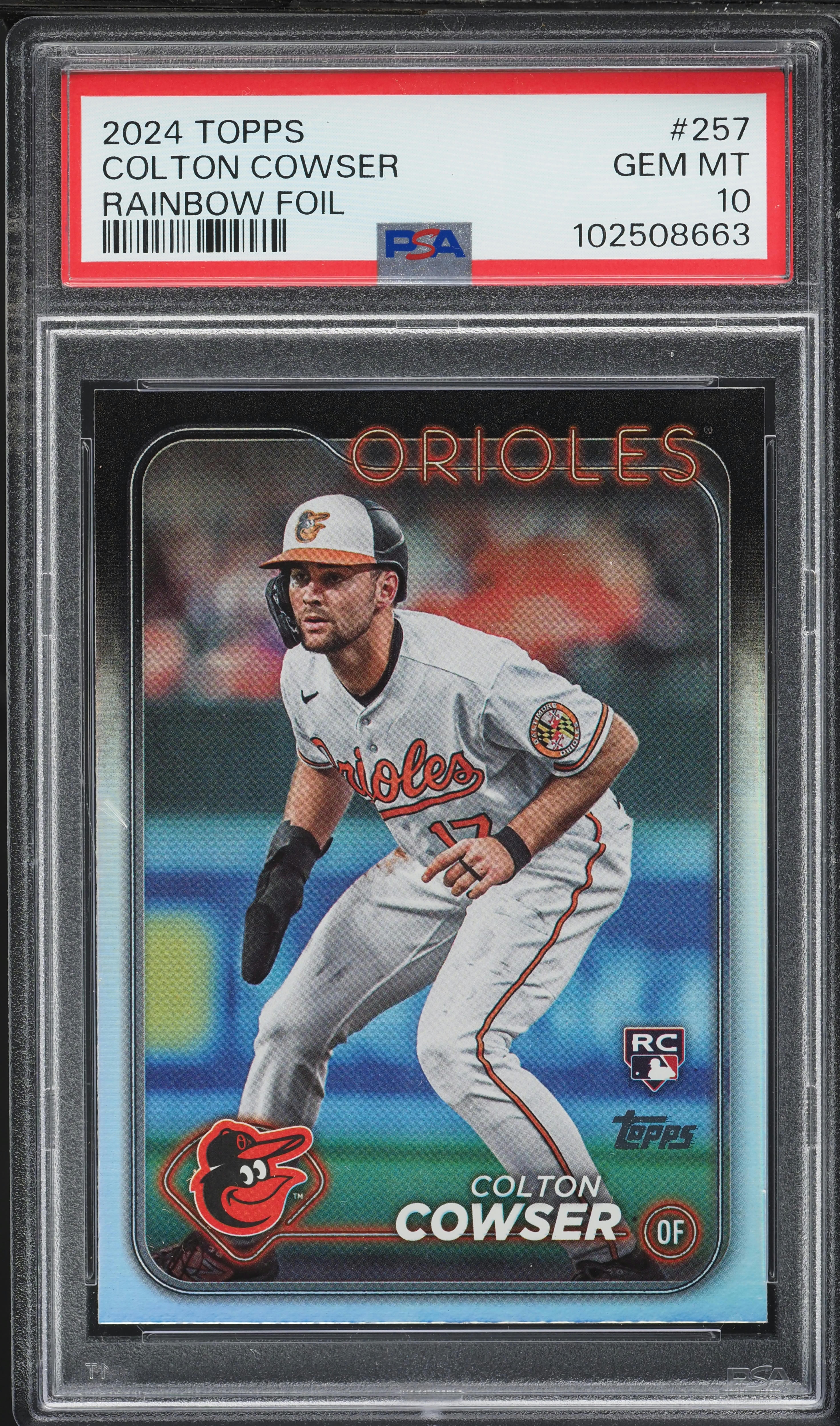 2024 Topps Rainbow Foil Colton Cowser ROOKIE #257 PSA 10 GEM MINT 