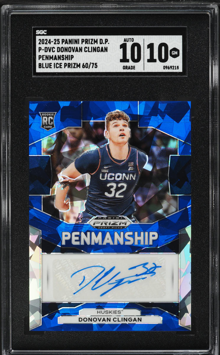 2024 Panini Prizm DP Penmanship Blue Ice Donovan Clingan ROOKIE