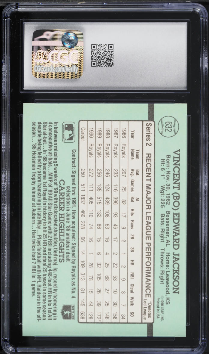 1991 Donruss Bo Jackson #632 CGC 8 NM-MT