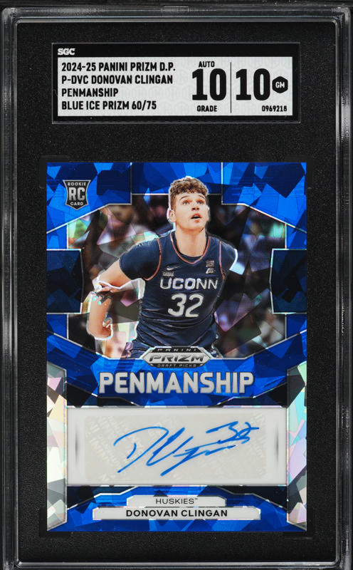 2024 Panini Prizm DP Penmanship Blue Ice Donovan Clingan ROOKIE