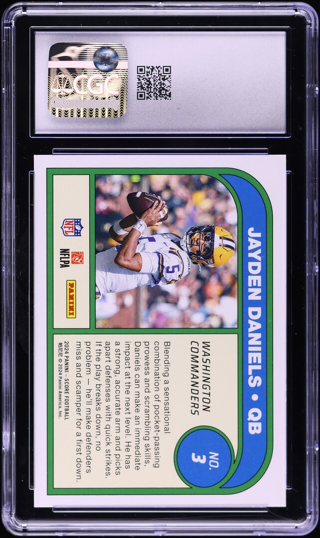 2024 Score Protential Jayden Daniels ROOKIE #3 CGC 9 MINT