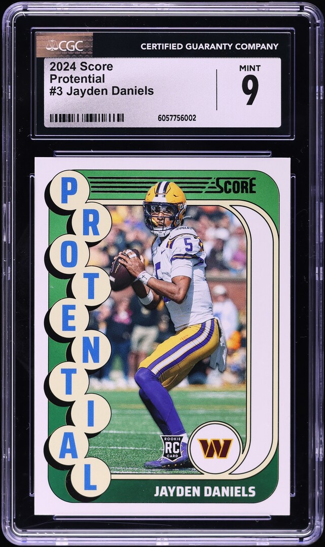 2024 Score Protential Jayden Daniels ROOKIE #3 CGC 9 MINT