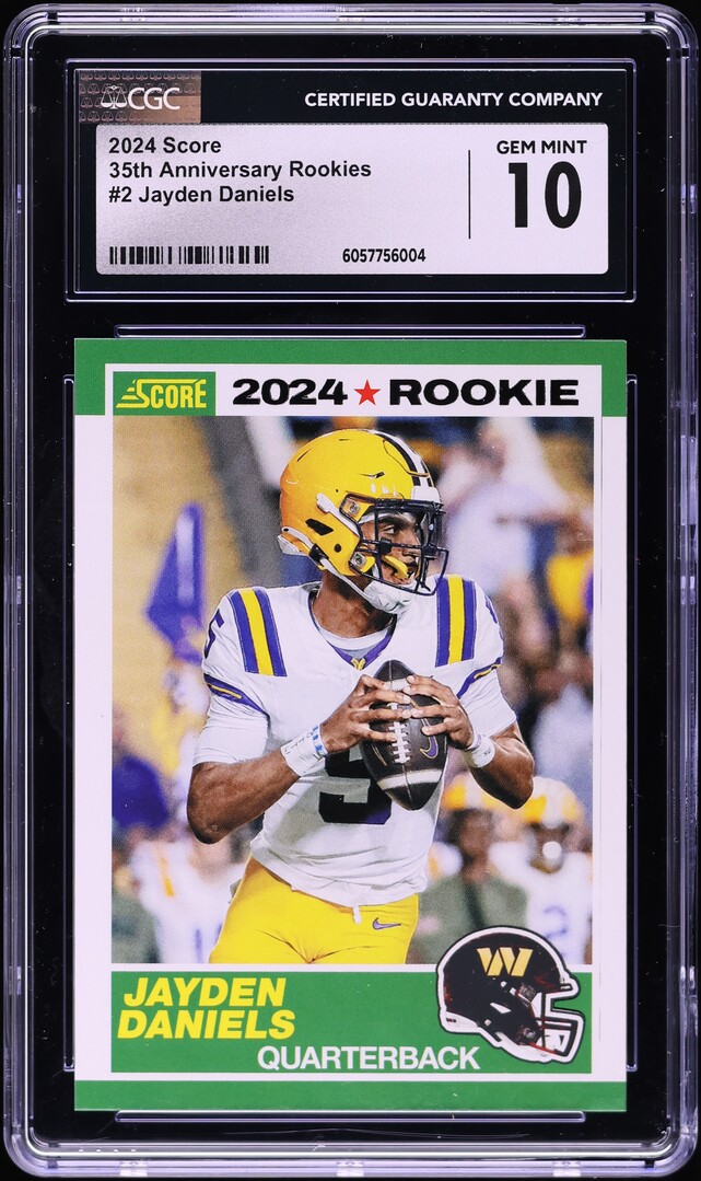 2024 Score Football 35th Anniversary Jayden Daniels ROOKIE #2 CGC 10 GEM MINT