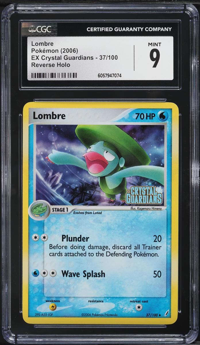 2006 Pokemon EX Crystal Guardians Reverse Holo Lombre #37 CGC 9 MINT