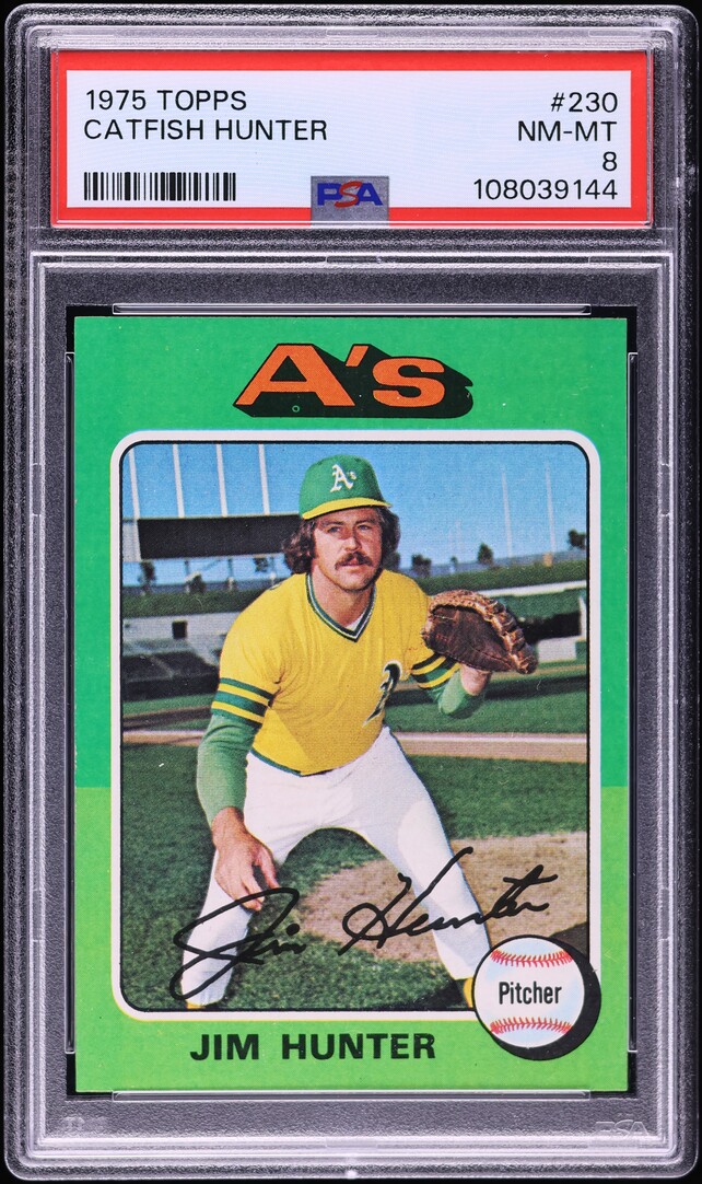 1975 Topps Catfish Hunter #230 PSA 8 NM-MT