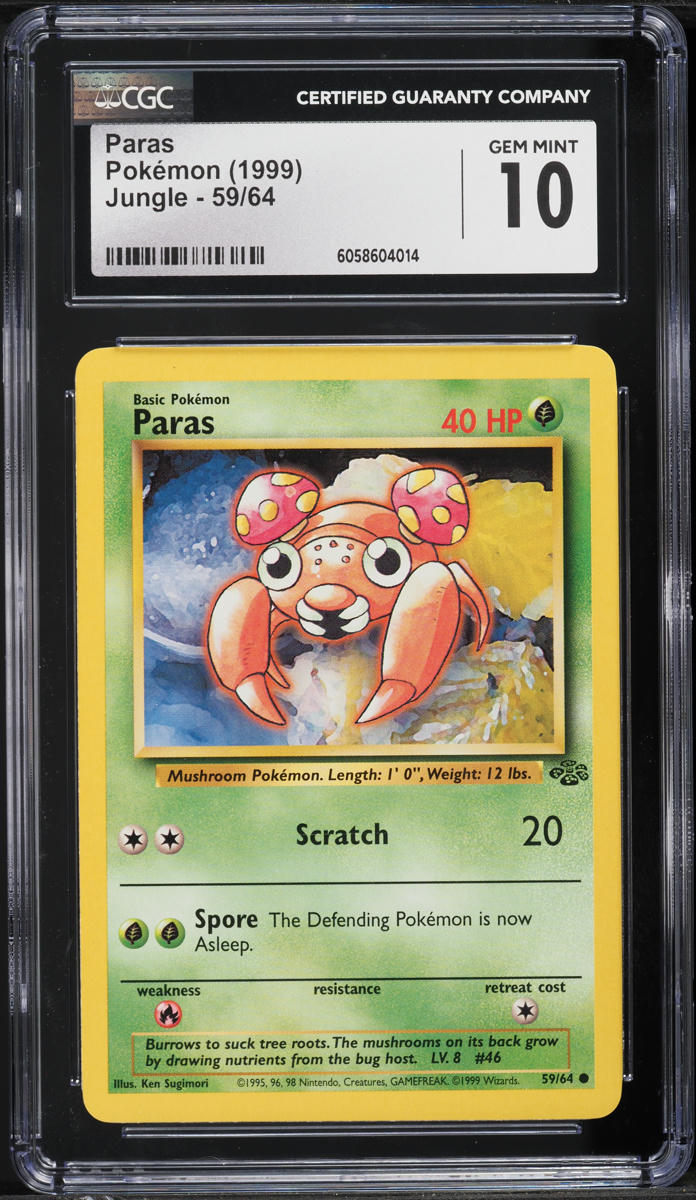 1999 Pokemon Jungle Paras #59 CGC 10 GEM MINT